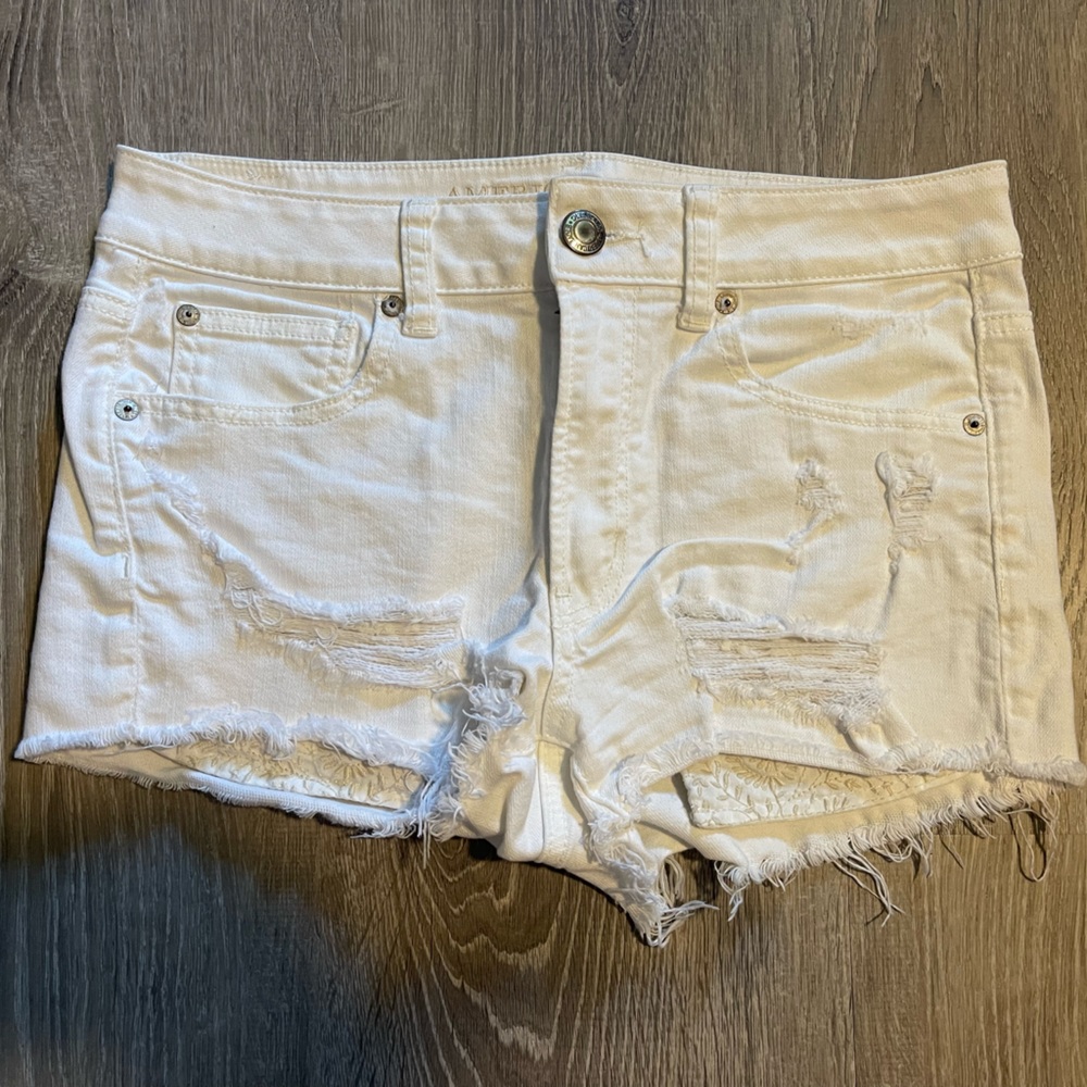 AE White Jean Shorts
